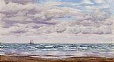 Famous Coast Paintings - Gathering Clouds, A Fishing Boat Off The Coast
